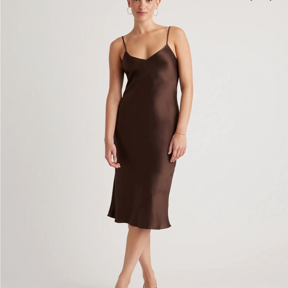 Elegant Brown Slip Dress